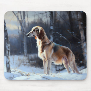 Saluki Let It Snow Christmas Mouse Pad