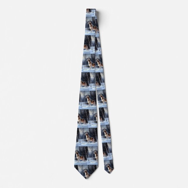 Saluki Let It Snow Christmas Tie (Front)