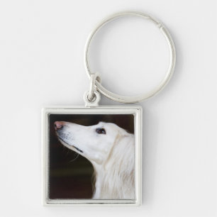 Saluki Looking Up Key Ring