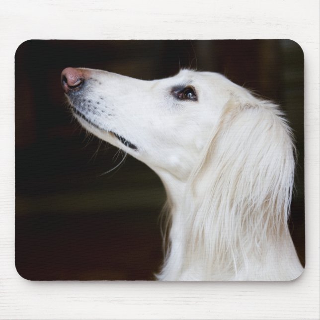 Saluki Looking Up Mouse Pad (Front)