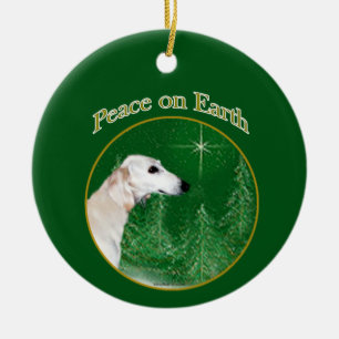 Saluki Peace Ceramic Ornament