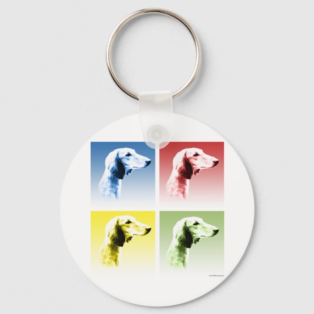 Saluki Pop Art Key Ring (Front)