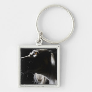 Saluki, portrait key ring