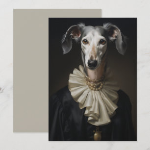Saluki Portrait Pearls and Colcar Invitation