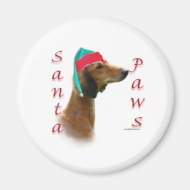 Saluki Santa Paws Magnet (Front)