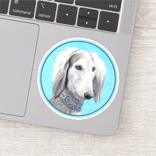 Saluki (Silver) Painting - Cute Original Dog Art
