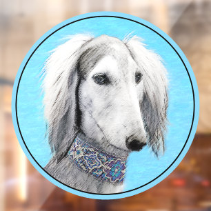 Saluki (Silver) Painting - Cute Original Dog Art