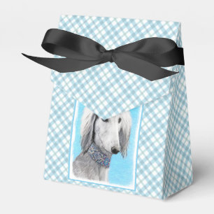 Saluki (Silver) Painting - Cute Original Dog Art Favour Box