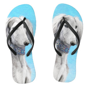 Saluki (Silver) Painting - Cute Original Dog Art Thongs