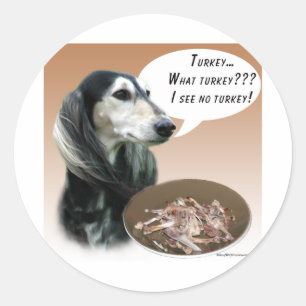 Saluki Turkey Classic Round Sticker