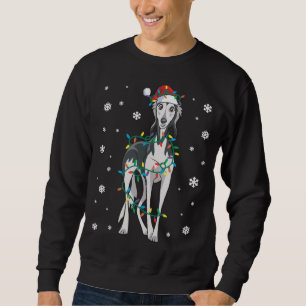 Saluki Wrapped In Christmas Lights Dog Sweatshirt