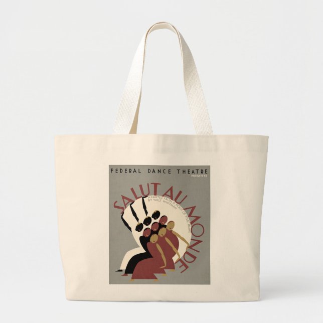 Salut Au Monde Large Tote Bag (Front)