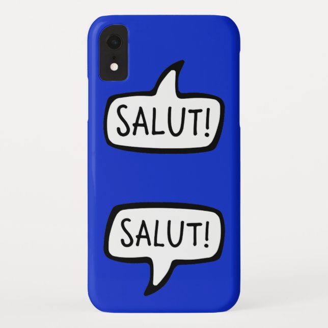 SALUT! French Language Greeting Speech Bubble Case-Mate iPhone Case (Back)