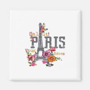 salut Paris vœu rêvez Magnet