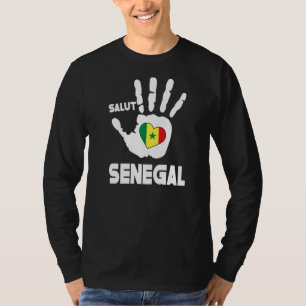 Salut Senegal With Selegalese Flag In A Heart Love T-Shirt