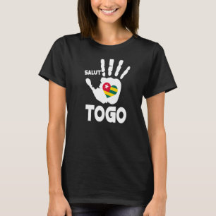 Salut Togo With Togolese Flag In A Heart Love Togo T-Shirt