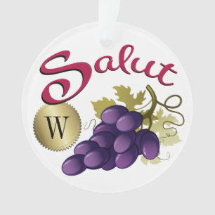Salut Wine Monogram Ornament