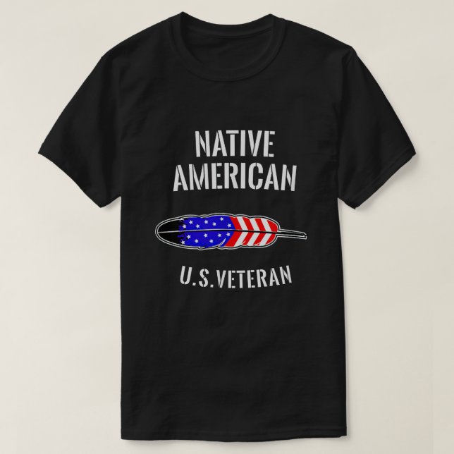 Salute a Native American Indian Hero US Veteran He T-Shirt (Design Front)