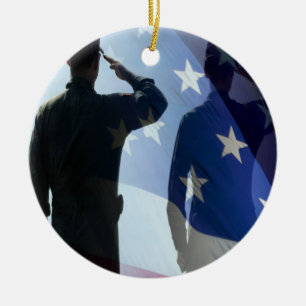 SALUTE FLAG CERAMIC ORNAMENT