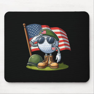 Salute Golf American Usa Flag Memorial Day 4th Of Mouse Pad