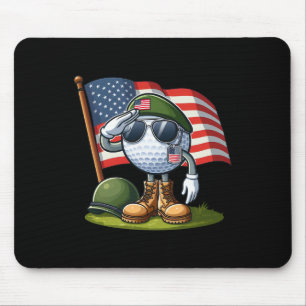 Salute Golf American Usa Flag Memorial Day 4th Of Mouse Pad