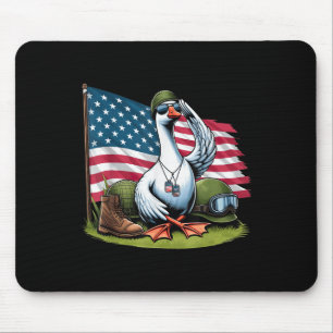 Salute Goose American Usa Flag Memorial Day 4th Of Mouse Pad