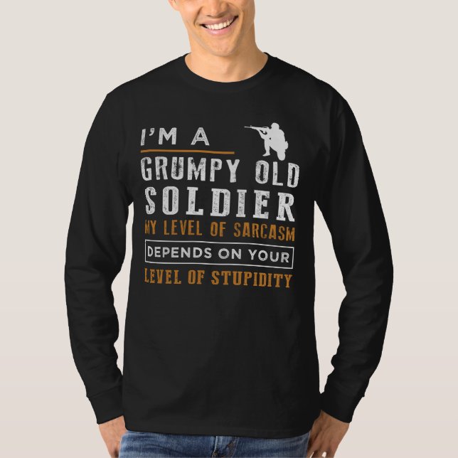 Salute Laughter with Grumpy Old Soldier Tee - Sarc (Front)