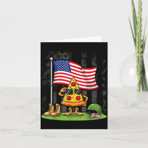 Salute Pizza American USA Flag Memorial Day 4th of Card