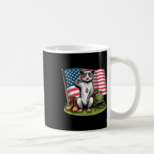Salute Possum American Usa Flag Memorial Day 4th O Coffee Mug