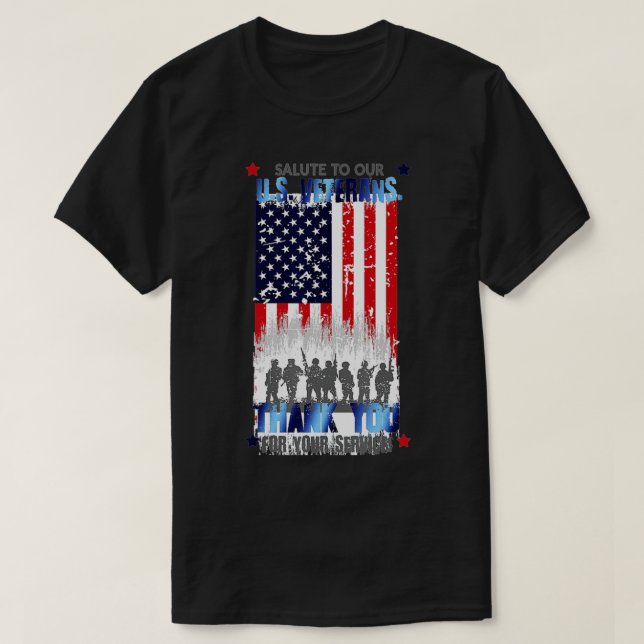 Salute to our Veterans  Thank You for Your Service T-Shirt (Design Front)