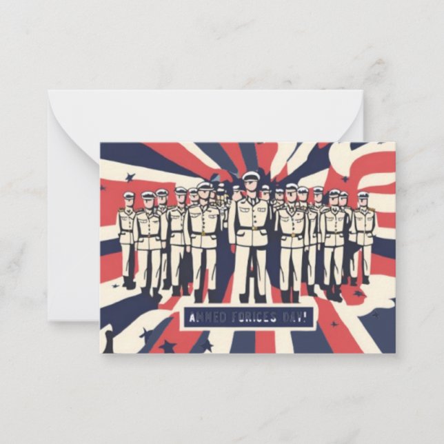 "Salute to Service: Happy Armed Forces Day"T-Shirt Card (Front)