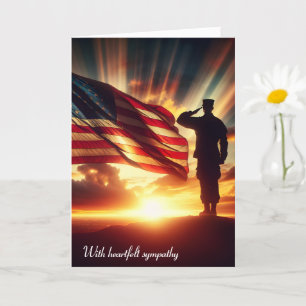 Saluting American Soldier For Sympathy Card