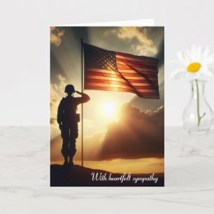 Saluting American Soldier For Sympathy Card