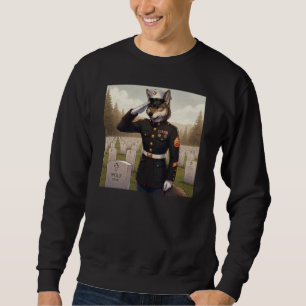 Saluting Marine Corps Wolf Sweatshirt