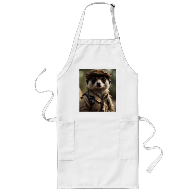 Saluting Silvester the Meerkat: A Veteran's Tale Long Apron (Front)