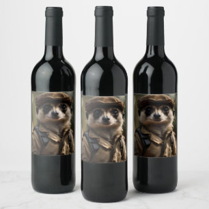 Saluting Silvester the Meerkat: A Veteran's Tale Wine Label