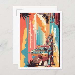 Salvador Bahia Brazil Pop Art Travel Illustration Postcard