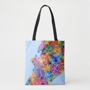 Salvador Brazil City Map Tote Bag