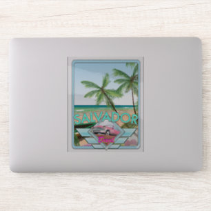 Salvador Brazil vintage style travel poster.