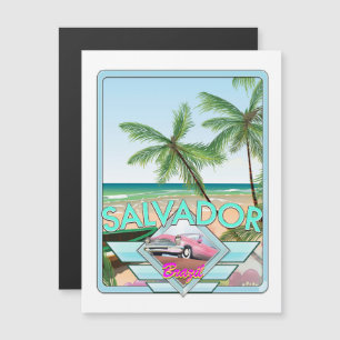 Salvador Brazil vintage style travel poster.