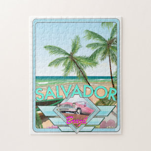 Salvador Brazil vintage style travel poster. Jigsaw Puzzle