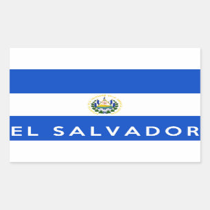 salvador country flag symbol name text rectangular sticker