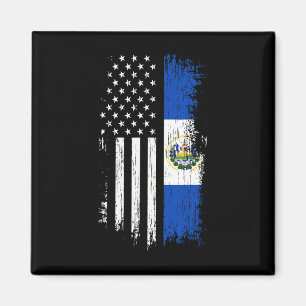 Salvadoran America Flag - El Salvador Usa Shirt Magnet