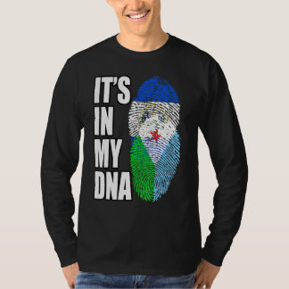 Salvadoran And Djiboutian Mix DNA Flag Heritage T-Shirt