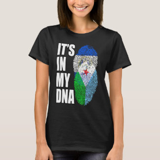 Salvadoran And Djiboutian Mix DNA Flag Heritage T-Shirt