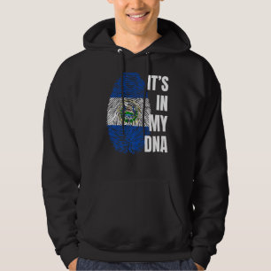 Salvadorian Flag Dna Fingerprint El Salvador Hoodie