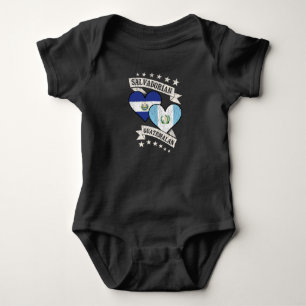 Salvadorian Guatemalan Heart Flags El Salvador Gua Baby Bodysuit