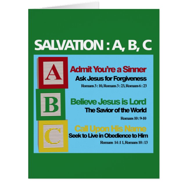 Salvation ABC Card (Front)