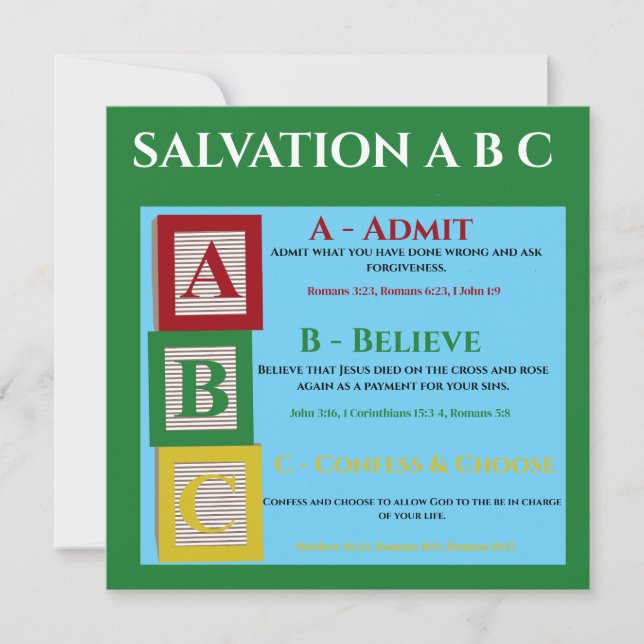 Salvation abc holiday card (Front)