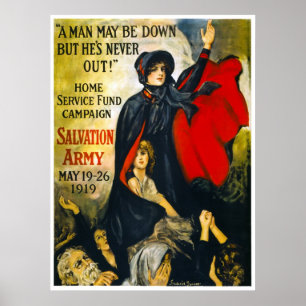 SALVATION ARMY HELPS DURING WORLD WAR 1    1919 POSTER